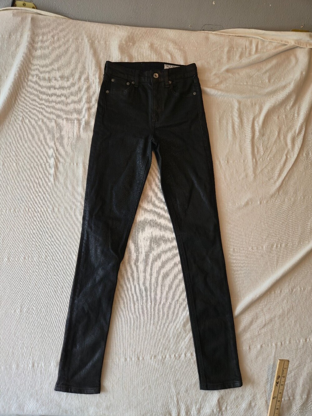 rag & bone Coated Black Skinny Jeans Size 23